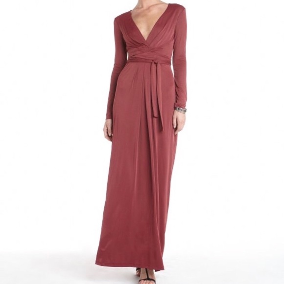 bcbg long sleeve gown